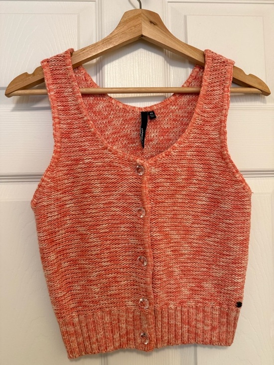 O'Neill Tops - EUC O'Neill Marled Knit Coral Button-Front Cropped Tank Top